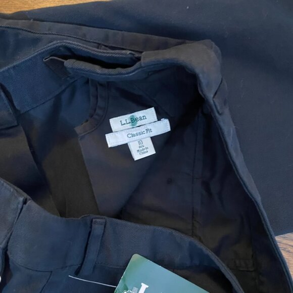 (2) L.L. Bean Classic Fit 10R khaki (Whalebone) and black cropped pants Bayside - Picture 7 of 9